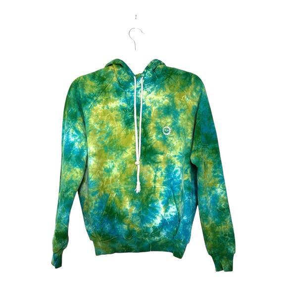 Big Bud Press Tie Dye Green Lagoon Magic Waters Cotton Hoodie Size XS - Picture 1 of 3